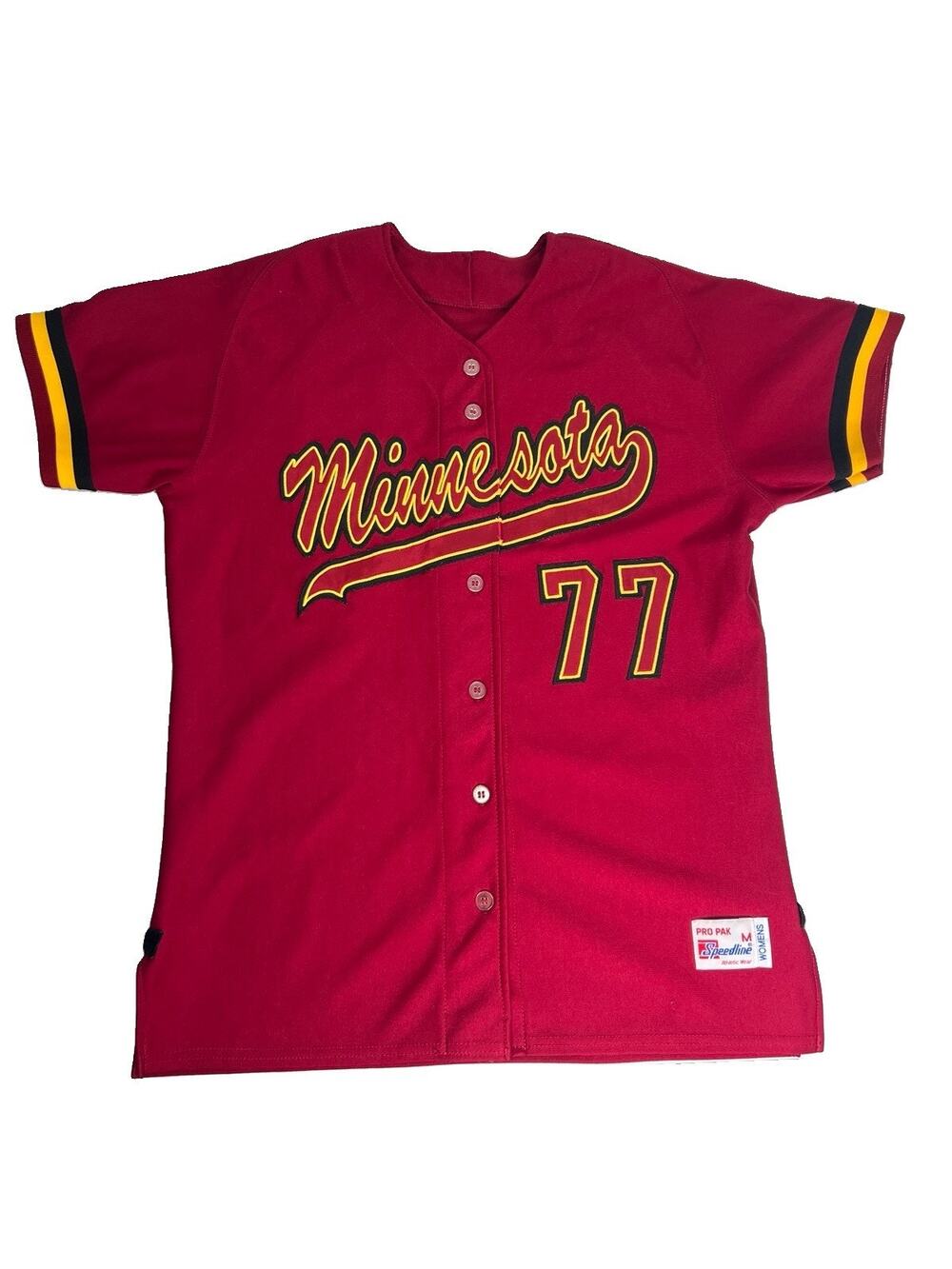 Vintage Speedline Pro Pak Minnesota #77 Baseball Red Jersey Woman’s Size Medium